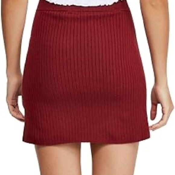 Free People Mod Wrap Skirt in Wine - Picture 8 of 14